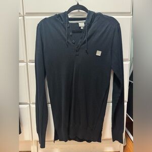 Bench Mens Black Hooded Long Sleeve Top small